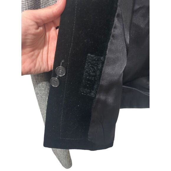 Vintage Evan Picone Wool Velvet Velour Boxy Blazer Skirt Set Size 10 Structured - Picture 14 of 16